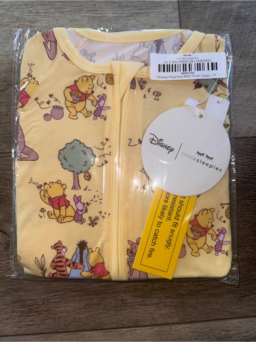Disney Little Sleepies Winnie the Pooh Yellow Zippy Bamboo Sleeper 3T